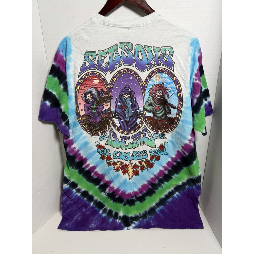 VTG 2001 GRATEFUL DEAD T-SHIRT LIQUID BLUE SEASONS OF THE DEAD TIE DYE 2XL 276 - Picture 10 of 11